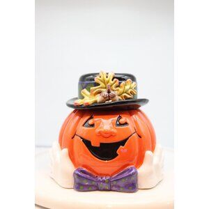 Cookie/Candy Jar - Derby Pumpkin - Fitz & Floyd - 8"